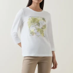 New GERRY WEBER Flower Graphic Long-Sleeved T-Shirt