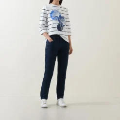 New GERRY WEBER Flower Striped Long-Sleeved T-Shirt