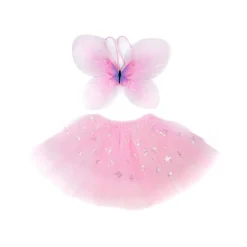 Flutter Butterfly Two-Piece Skirt & Wings Set Pink