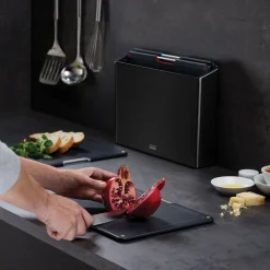 Folio Four-Piece Chopping Board Set Carbon Black Steel