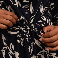 Forrest Leaf-Print Shirt Dress