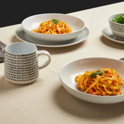 New SABICHI Four Piece Mali Wax Pasta Bowl Set