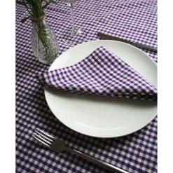 Four-Piece Gingham Cotton Napkin Set