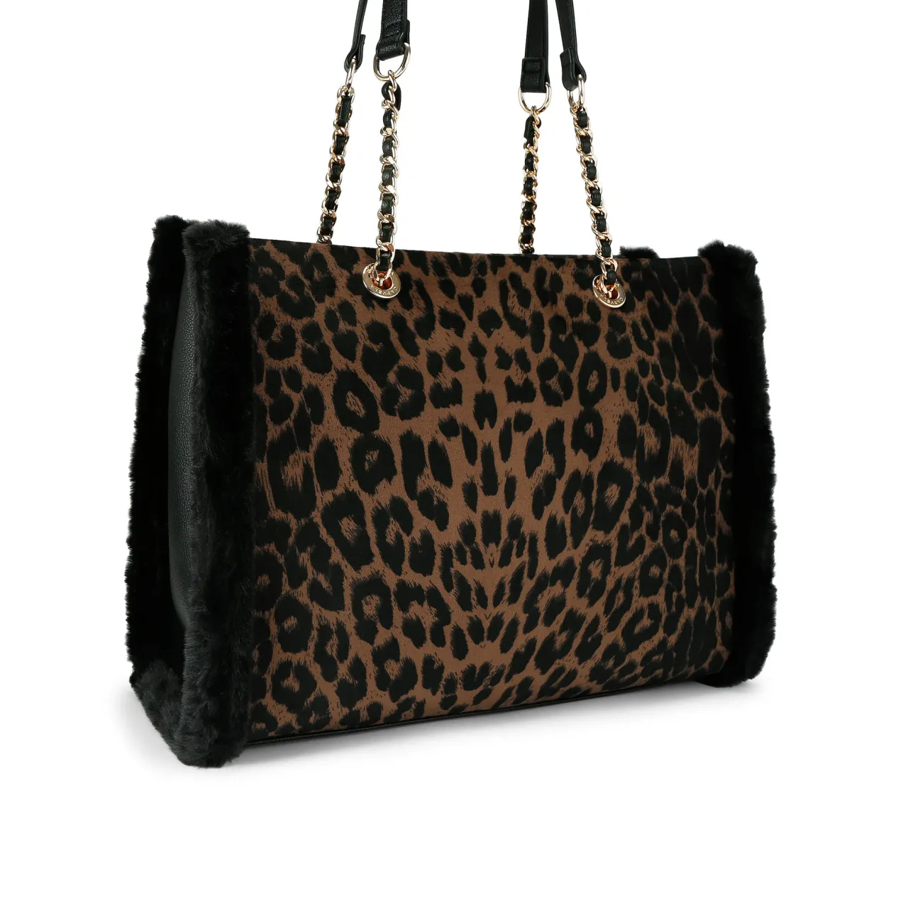 Online CARVELA Frame Faux Fur Leopard Print Tote Bag