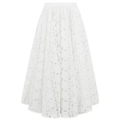 Francine Broderie Anglais Flared Skirt