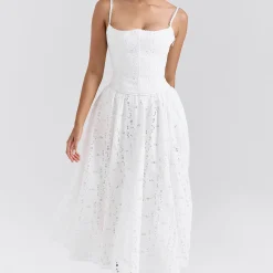 Francine Broderie Anglais Flared Skirt