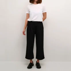Frederikke Mid-Rise Cropped Wide-Leg Trousers