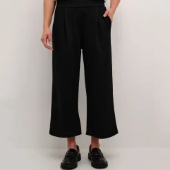 Frederikke Mid-Rise Cropped Wide-Leg Trousers