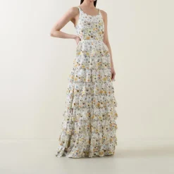 Hot MUNTHE Fruma Silk Floral Tiered Dress