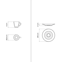 Clearance TRAMONTINA Gabrielle Espresso Cup with Saucer Two-Piece Set