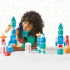 Hot FAO SCHWARZ Galaxy Glow Space Blocks Construction Set