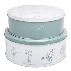 Garden Set of Two Cake Tins Flowers
