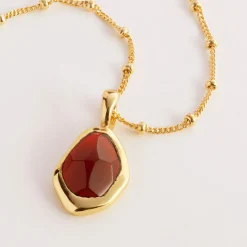 Garnet Stepping Stone Pendant Necklace