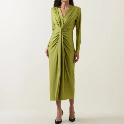 Gathered Draped Fitted Dress