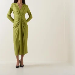 Gathered Draped Fitted Dress