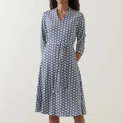 Geometric Belted Dress