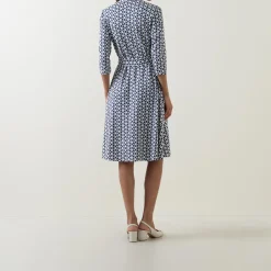 Geometric Belted Dress