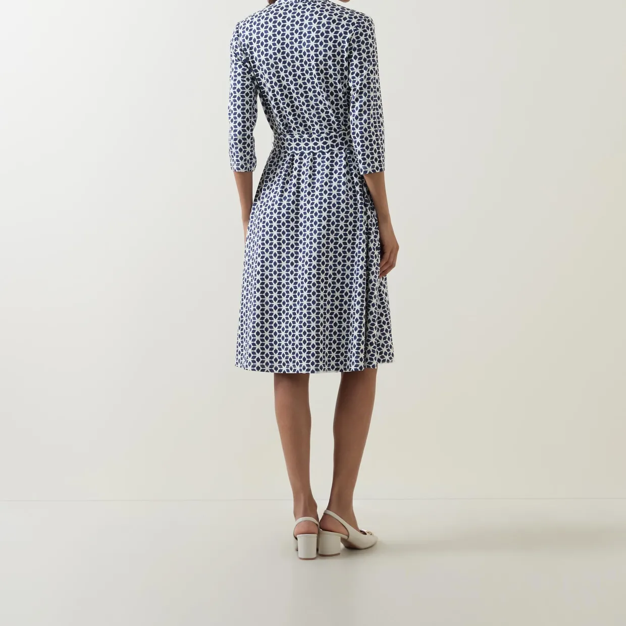 Geometric Belted Dress