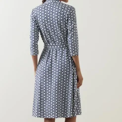 Geometric Belted Dress