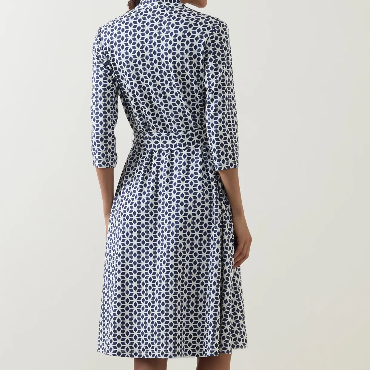 Geometric Belted Dress