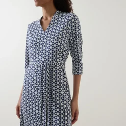 Geometric Belted Dress