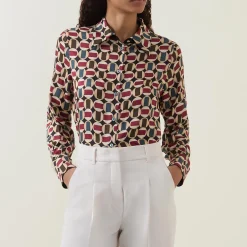Geometric Print Blouse