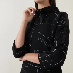 Hot JOSEPH RIBKOFF Geometric Print Dress