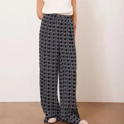 Geometric Printed Wide Leg Trousers