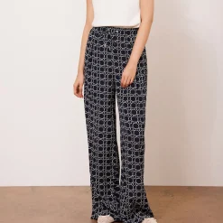 Geometric Printed Wide Leg Trousers