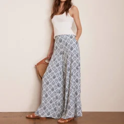 Hot MINT VELVET Geometric Tile Wide-Leg Trousers