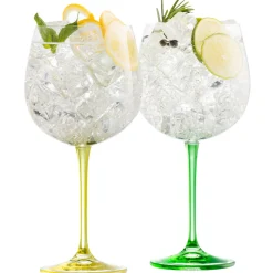 Best GALWAY CRYSTAL Gin & Tonic Set of Two Glasses - Lemon & Lime