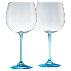 Hot GALWAY CRYSTAL Gin & Tonic Set of Two Glasses - Blue