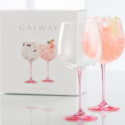 Gin & Tonic Set of Two Glasses - Pink