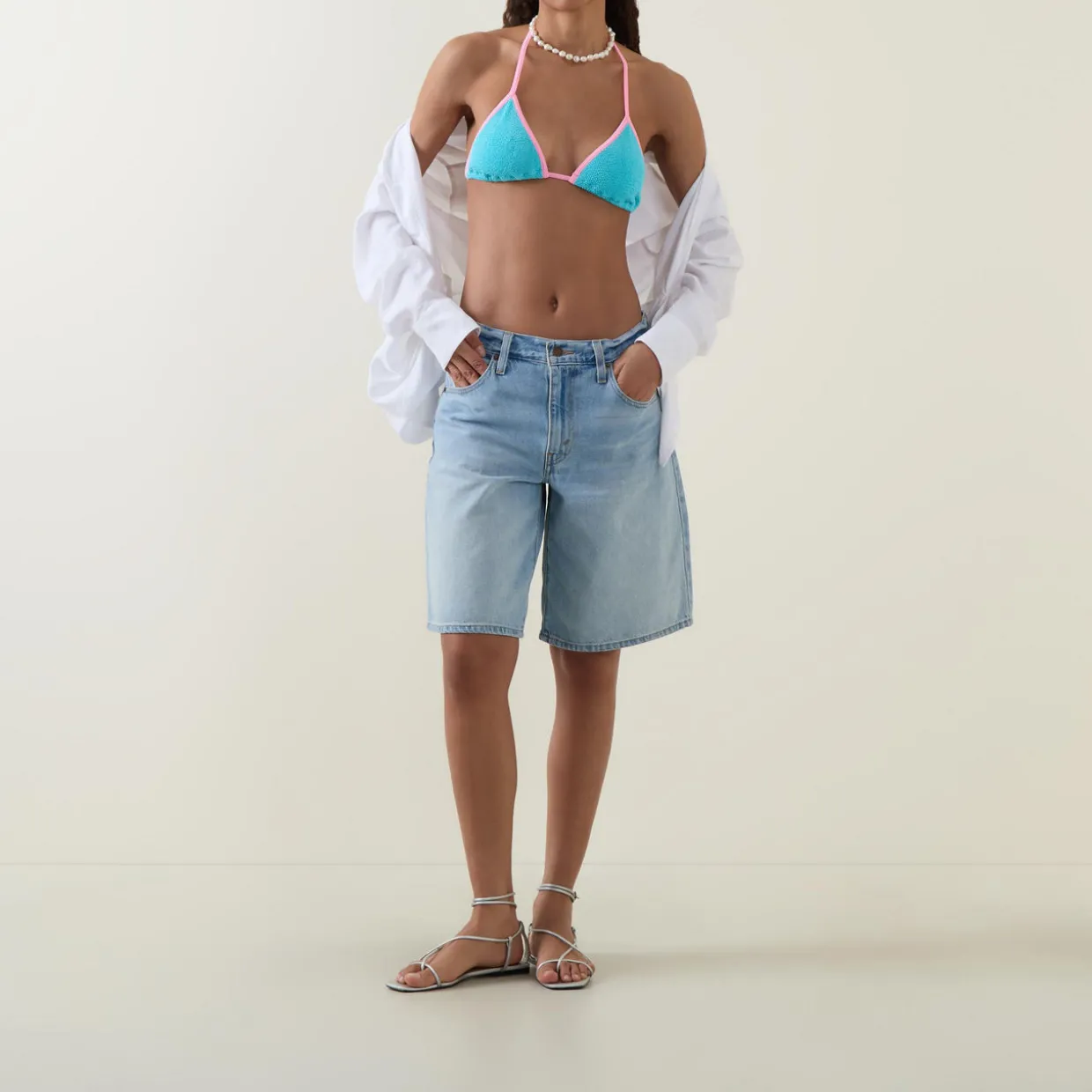 Gina Contrast Triangle Two-Piece Bikini Set