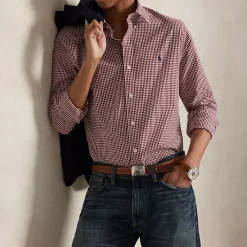 Hot POLO RALPH LAUREN Gingham Check Stretch Shirt