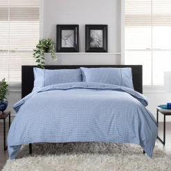 Best THE LYNDON COMPANY Gingham Duvet Set Blue/White