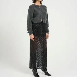 Fashion GESTUZ Glira Sequin Embellished Flared Skirt