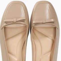Online DUNE LONDON Glows Leather Square Toe Bow Trim Loafers