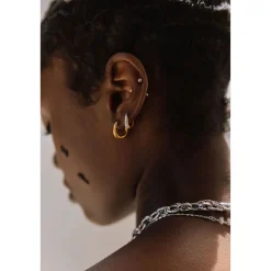 Gold Pave Claw Huggie Earrings
