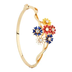 Gold Plated Floral Cluster Bangle
