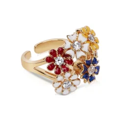 Gold Plated Revolving Cluster Floral Ring