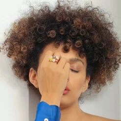 Gold Plated Revolving Cluster Floral Ring