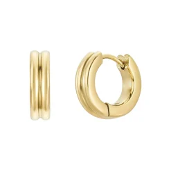 Golden Barrel Huggie Earrings