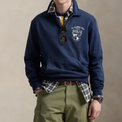 Hot POLO RALPH LAUREN Graphic Quarter-Zip Fleece Sweatshirt