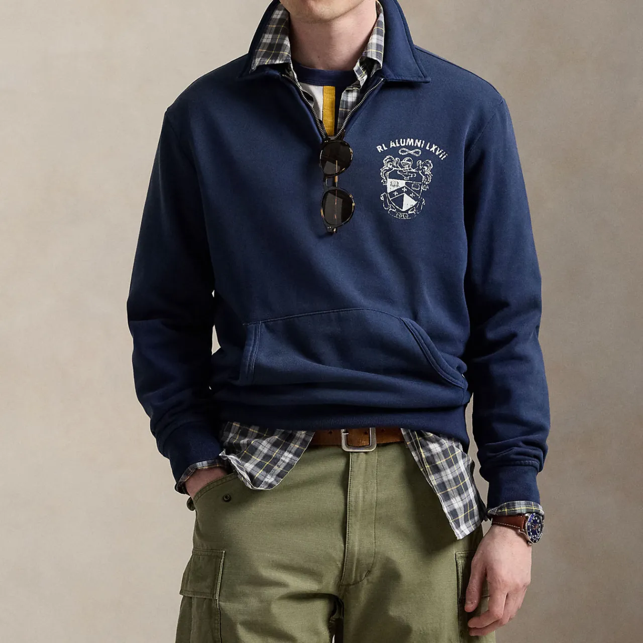 Hot POLO RALPH LAUREN Graphic Quarter-Zip Fleece Sweatshirt
