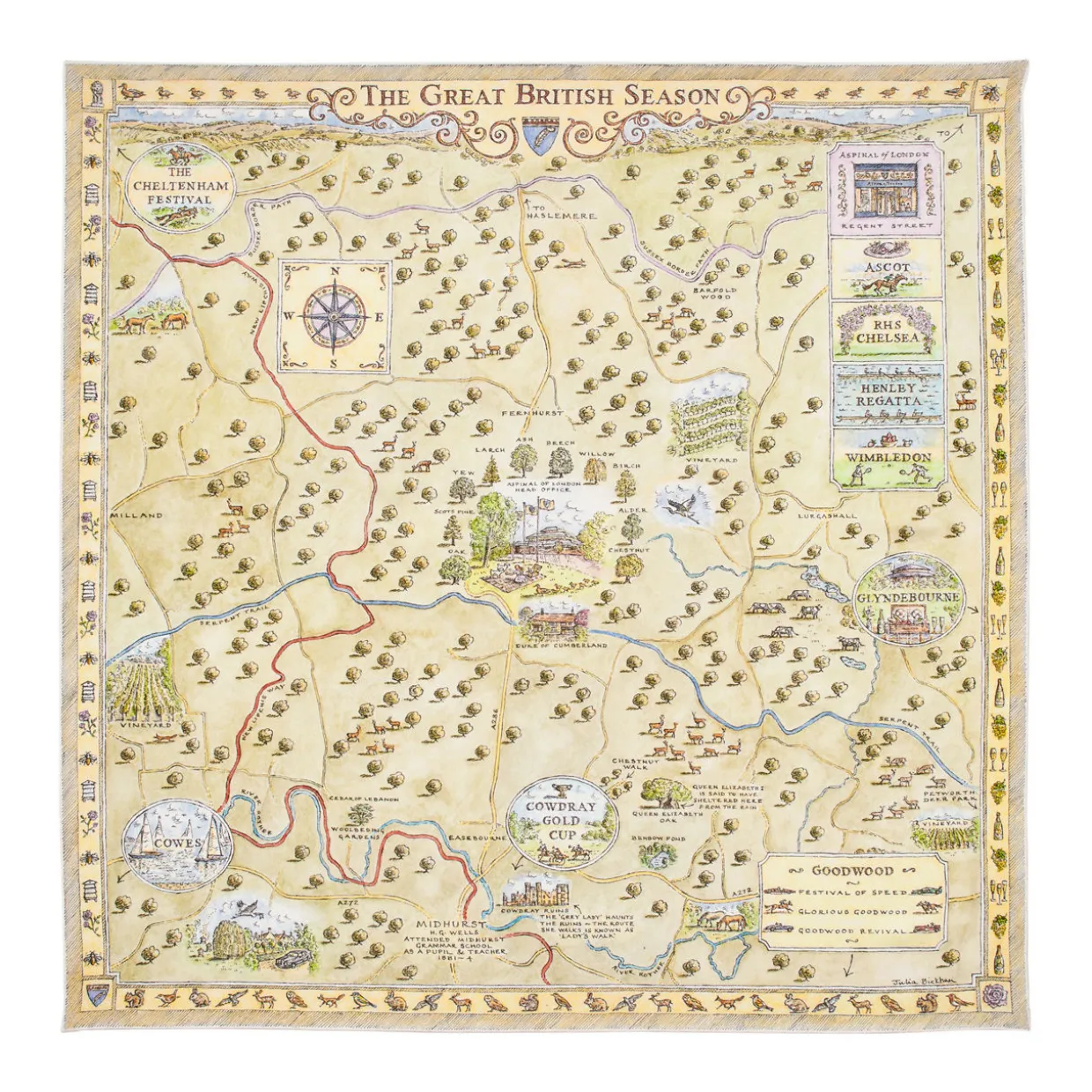 Great British Season Silk Scarf