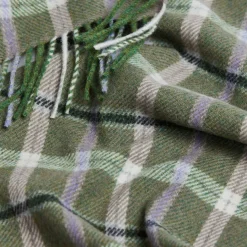 Fashion FOXFORD Green and Mink Lambswool Scarf