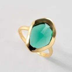 Green Tourmaline Stepping Stone Ring