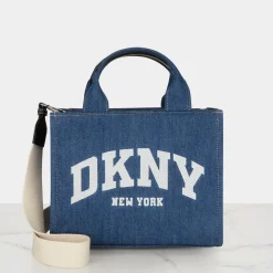 Fashion DKNY Hadlee Logo Denim Small Tote Bag