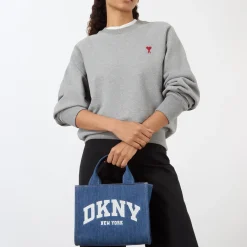 Fashion DKNY Hadlee Logo Denim Small Tote Bag